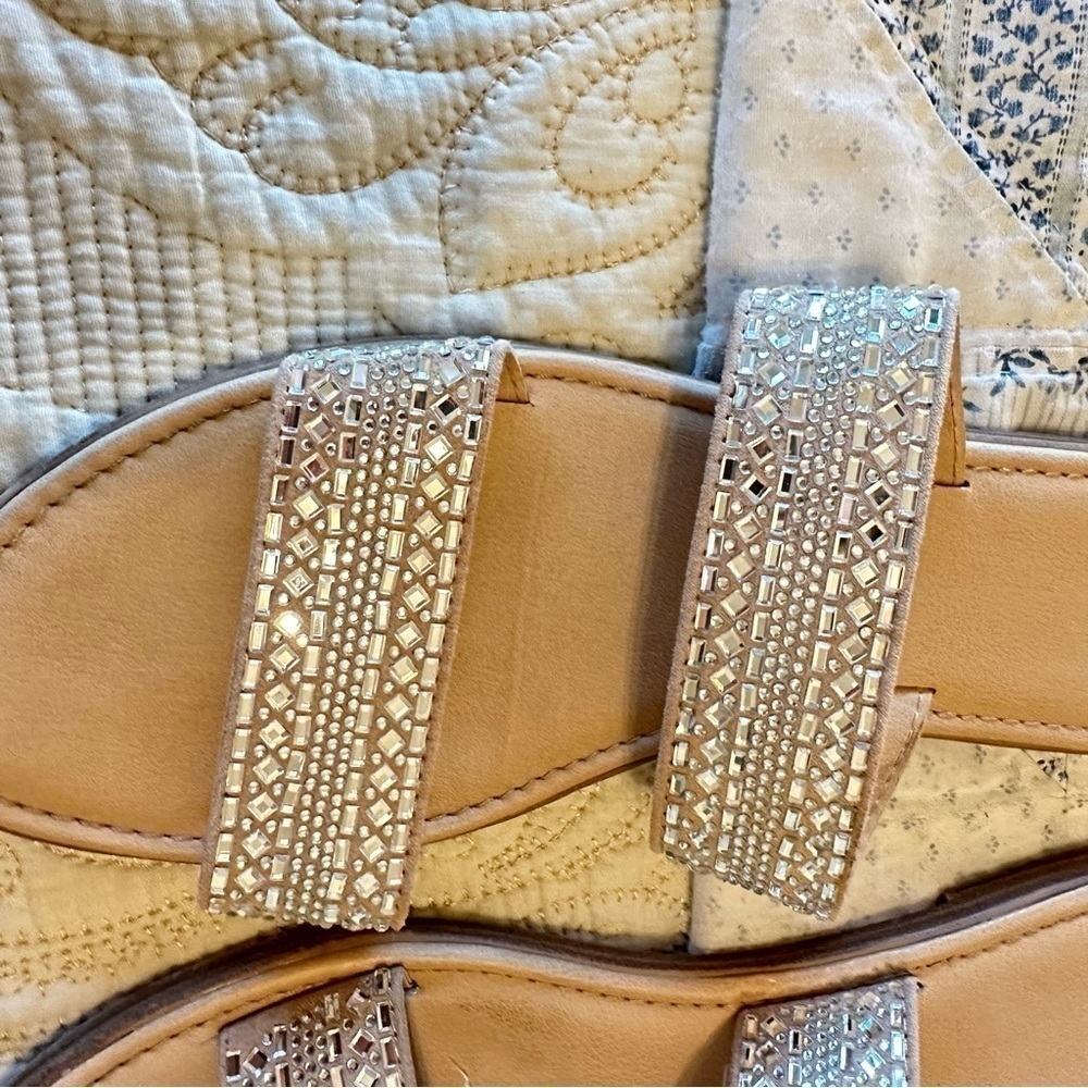 Sparkly slip on sandals / slides with embellished detail women’s size 9 - Picture 4 of 5